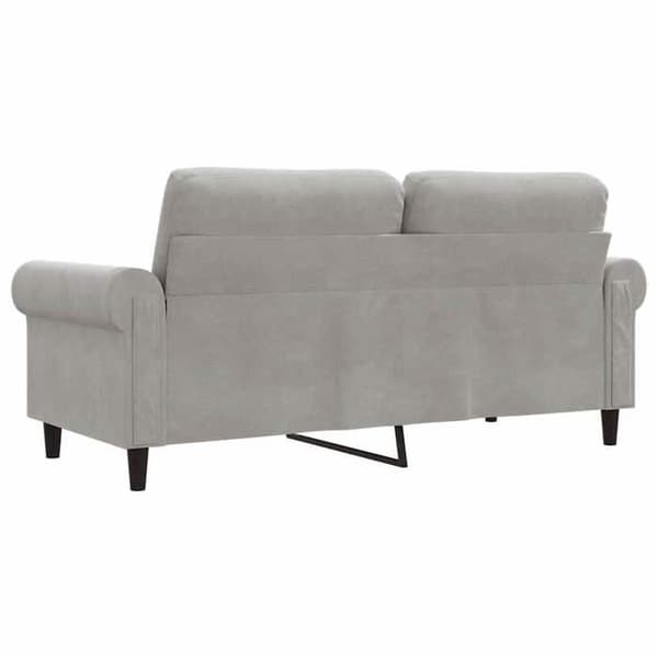 Sofa - MAISON EXCLUSIVE - 2 pladser 140 cm - Lys grå velour - Metalramme - Blødt komfort Ljusgrått