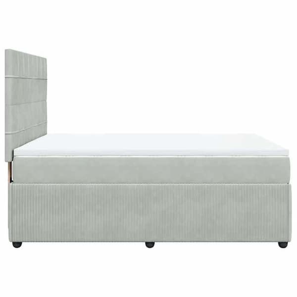 Maison Exclusive - Seng solid bund med socker og madras Grå 160x200cm Velour