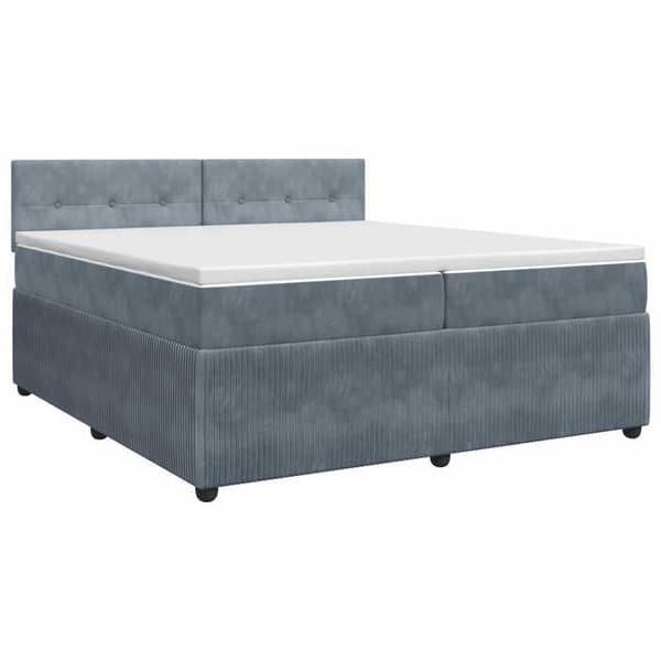 Maison Exclusive - Boxspring säng med madrass Mörkgrå 200 x 200 cm Sammet Mörkgrå