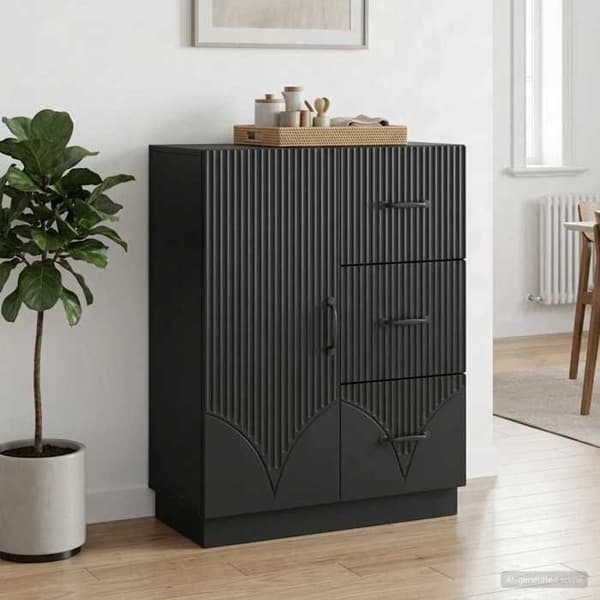 Maison Exclusive - Buffet med skuffe Sort 66 x 34,5 x 87 cm Ingeniørtræ
