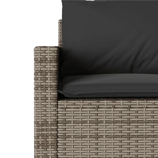Maison Exclusive - Trädgårdsmöbler 6 delar med grå kuddar i flätad resin