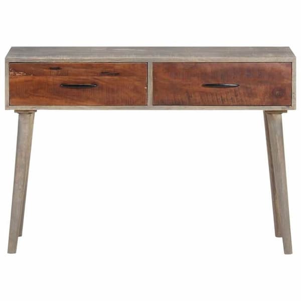 Maison Exclusive - Konsolbord Grå 110x35x75 cm Massivt mangotræ rå Grå