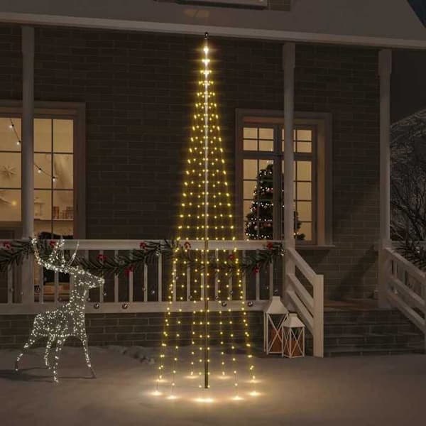 Maison Exclusive - Julgran på flaggstång 310 LED Varmvit 300 cm