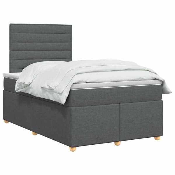 Maison Exclusive - Boxspring säng med madrass Mörkgrå 120 x 190 cm Tyg Mörkgrå