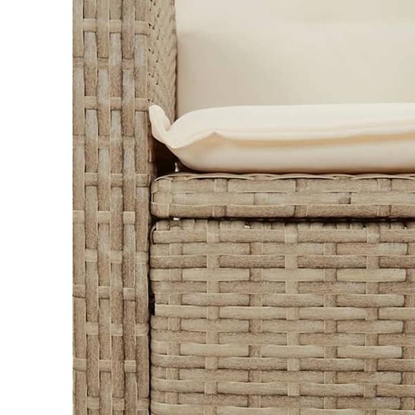 Maison Exclusive - Puutarhakalusteryhmä tyynyillä 5 kpl Beige polyrottinki
