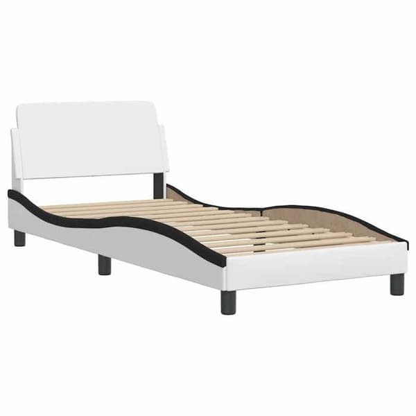 Maison Exclusive - Dover sengestel hvid og sort 90x200 cm kunstlæder Vit