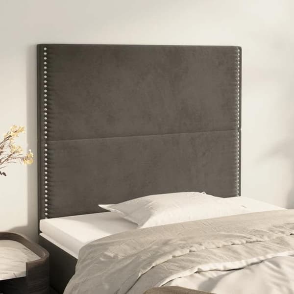 Maison Exclusive - Mörkgrå sänggavel 100x5x118/128 cm Sammet Mörkgrå