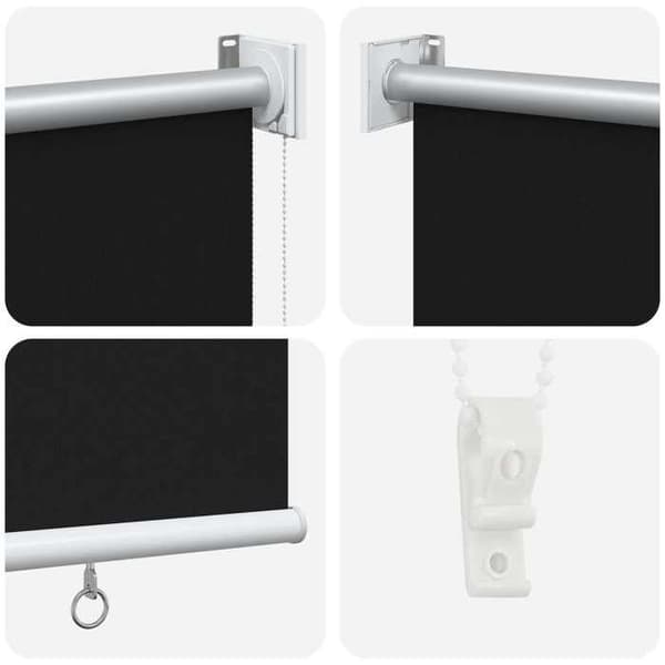 Rullegardin - EKSKLUSIV HUS - 100 x 230 cm - UV-beskyttelse - Polyester - Sort Svart