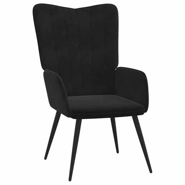 Maison Exclusive - Afslapningsstol med skammel Sort Velour