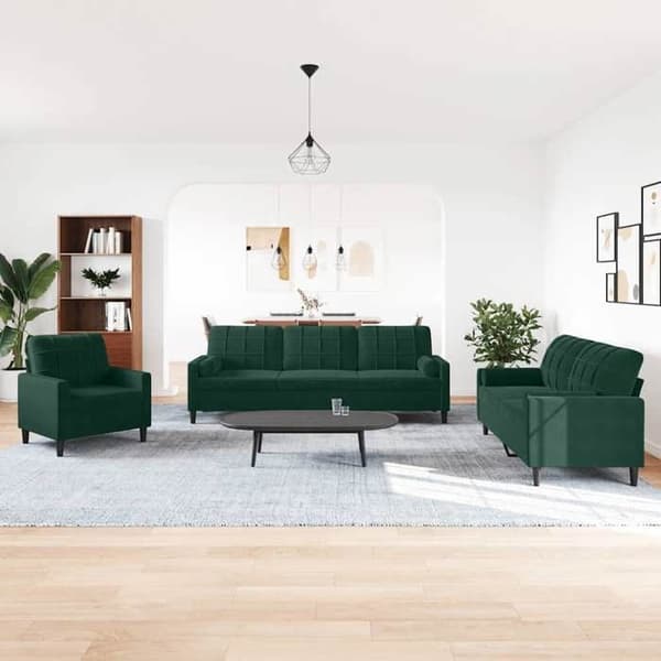 Maison Exclusive - 3-delars soffgrupp med kuddar och sammetstrumpor