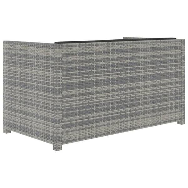 Maison Exclusive - Trädgårdsmöbler 5 delar med kuddar i grå flätad resin