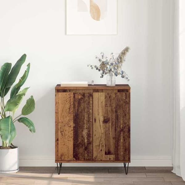 Buffé bas - EXKLUSIVT HUS - 60 x 35 x 70 cm - Ingenjörsträ - Järnfötter - Nutida stil