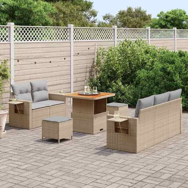 Maison Exclusive - 10 osan beige ja vaaleanharmaa puutarhakalustesarja Beige och Ljusgrå