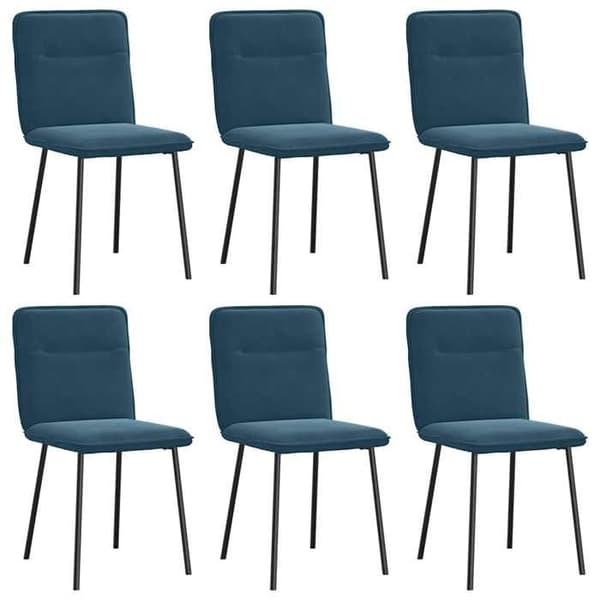 Maison Exclusive - Matstolar set om 6 blå sammet