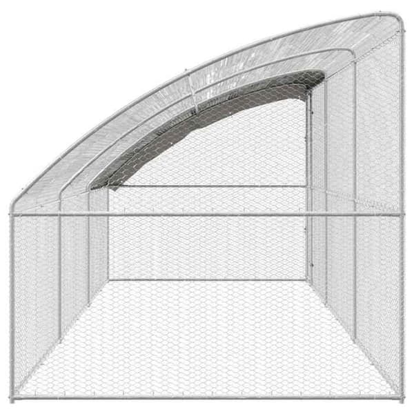Maison Exclusive - Hönsgård med 1 dörr 3 delar Silver 600x200x200cm Silver