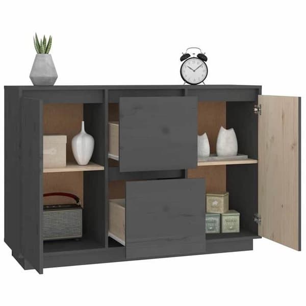 Maison Exclusive - Harmaa buffet 111x34x75 cm Massiivipuu mänty