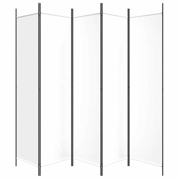 Maison Exclusive - Avskiljande vägg 5 paneler Vit 250x200 cm Tyg