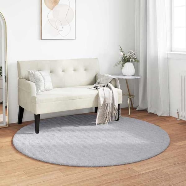 Maison Exclusive - Rund yta Matta SIROLO Grå Ø 160 CM Polyester