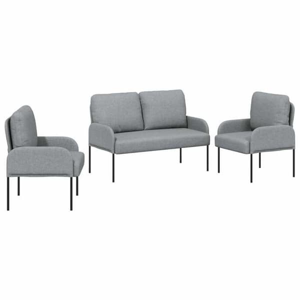 Maison Exclusive - 3 osan sohvasetit Vaaleanharmaa 115 x 56 x 80 cm Ljusgrått