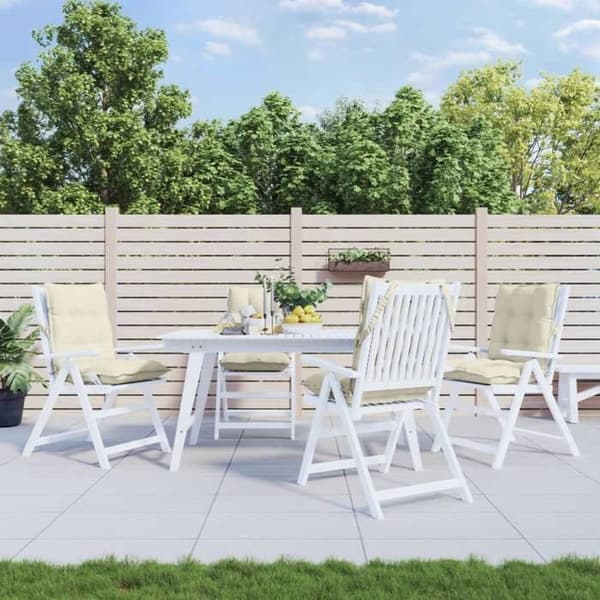 Maison Exclusive - Stolar med låg ryggstöd, 4-pack, krämfärgad Oxford-tyg