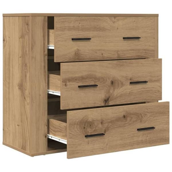 Maison Exclusive - Buffé i ek, hantverk 80x33x70 cm, ingenjörsträ.