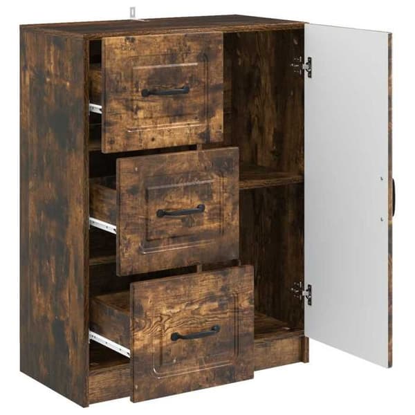 Maison Exclusive - Buffé Ek rökt 66 x 34,5 x 87 cm Ingenjörsträ