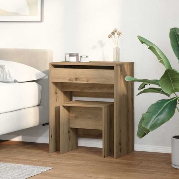 Maison Exclusive - Frisør 2 stk. egetræ håndlavet 60 x 40 x 75 cm