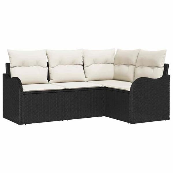 Maison Exclusive - Sæt af 4 pc have-sofa i sort polyrotin
