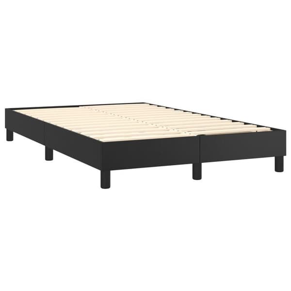 Maison Exclusive - Sengebund med sorte lameller 120x200 cm kunstlæder