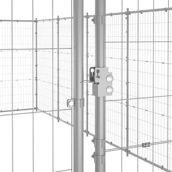 Maison Exclusive - Utomhus hundhus i galvaniserat stål 65,34 m² silver-