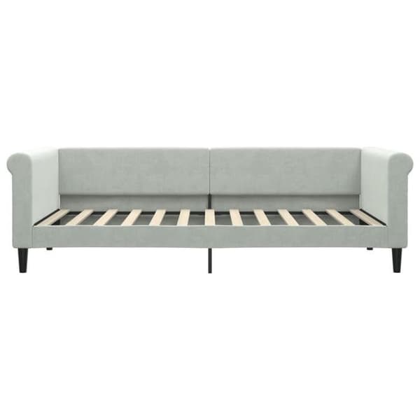 Maison Exclusive - Dagbädd med ljusgrå madrass 90x200 cm sammet Ljusgrått