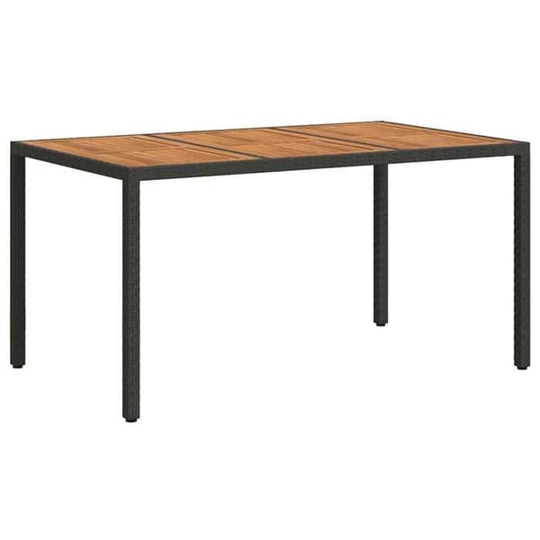 Maison Exclusive - Musta Puutarhapöytä 150 x 90 x 75 cm polyrotin