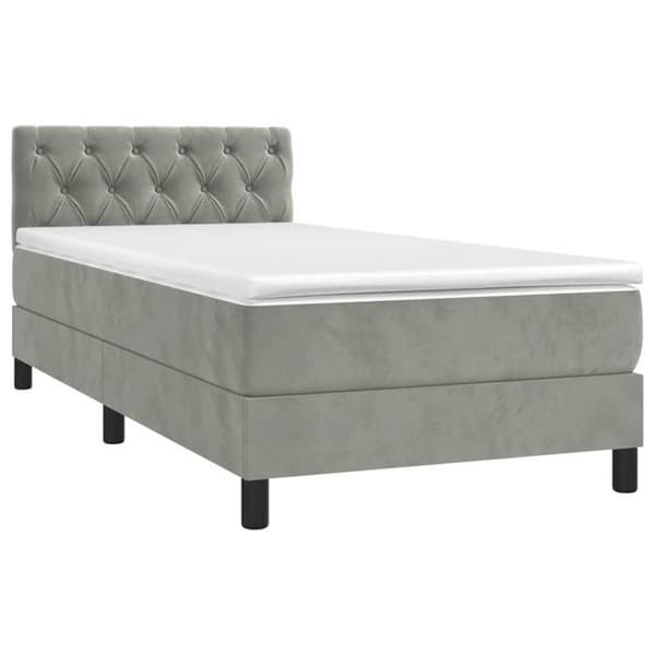 Maison Exclusive - Sängyn lamellipohja ja Harmaa 80x200 cm Sametti