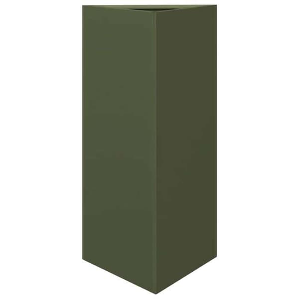 Maison Exclusive - Triangulär olivgrön kruka 40x34,5x75 cm stål