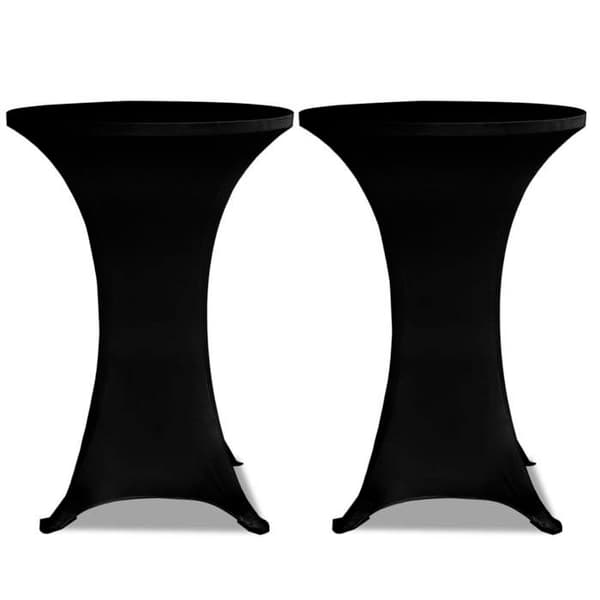 Maison Exclusive - Elastiske bordbetræk Ø 80 cm Sort 2 stk.