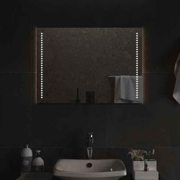 Maison Exclusive - Transparent LED-badrumsspegel 70 x 50 cm härdat glas