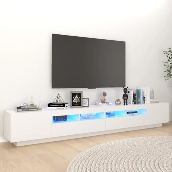 TV-skåp - Vit - LED - Modernt - Design - 260x35x40 cm Vit