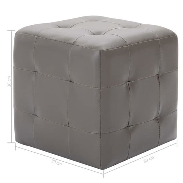 Sängbord - Exklusivt Hem - 2 st - Simil läder - 30x30x30 cm - Grå Grå