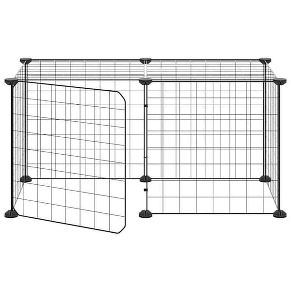 Maison Exclusive - Kæledyrbur med 8 paneler og dør Sort 70x35x35 cm