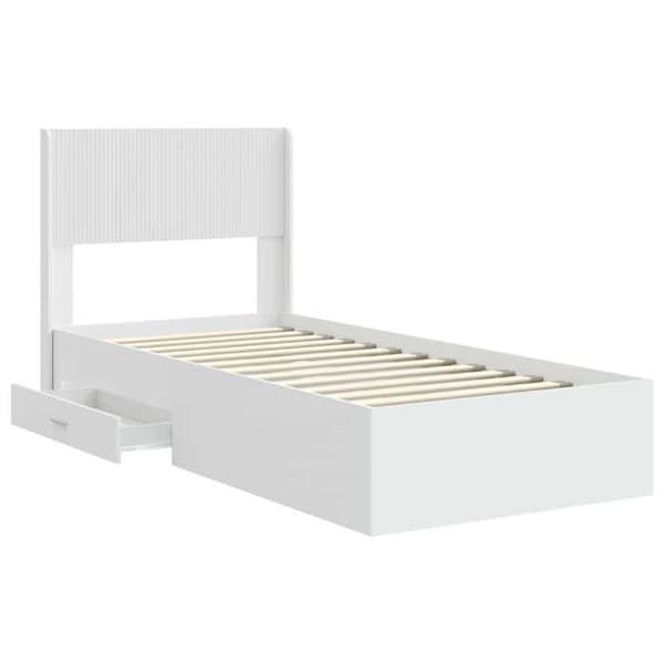 Maison Exclusive - Sängram med förvaring och huvudgavel Vit 90 x 190 cm