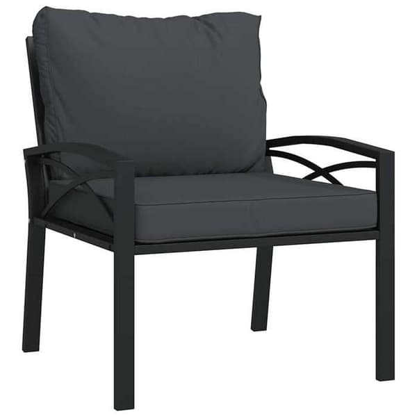 Maison Exclusive - Trädgårdsstol med grå kuddar 68x76x79 cm stål Grå