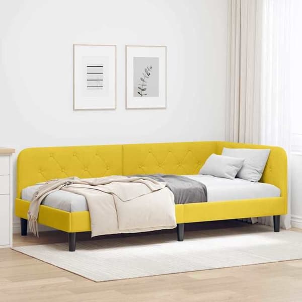 Maison Exclusive - Keltainen kulmasänky 100 x 200 cm Sametti