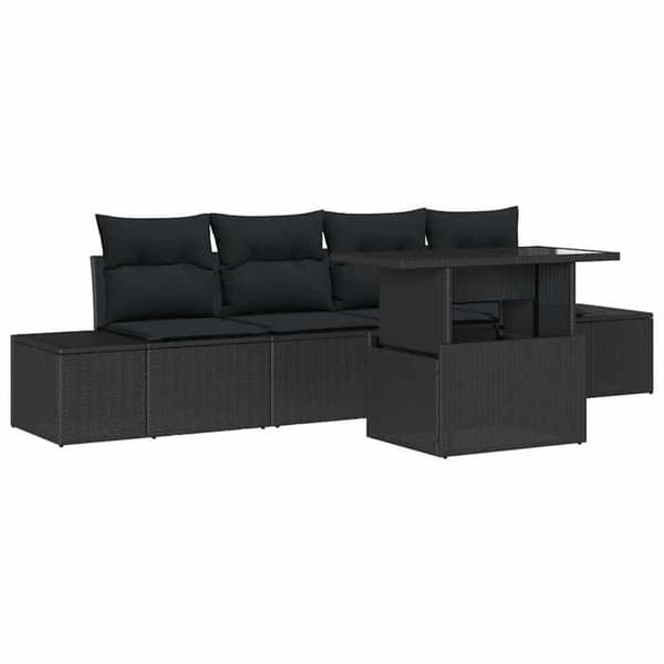Maison Exclusive - Sæt af 5 pc have-sofa i sort