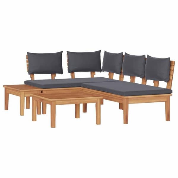 Maison Exclusive - 4 osan puutarhakalustesarja, ruskea ja harmaa