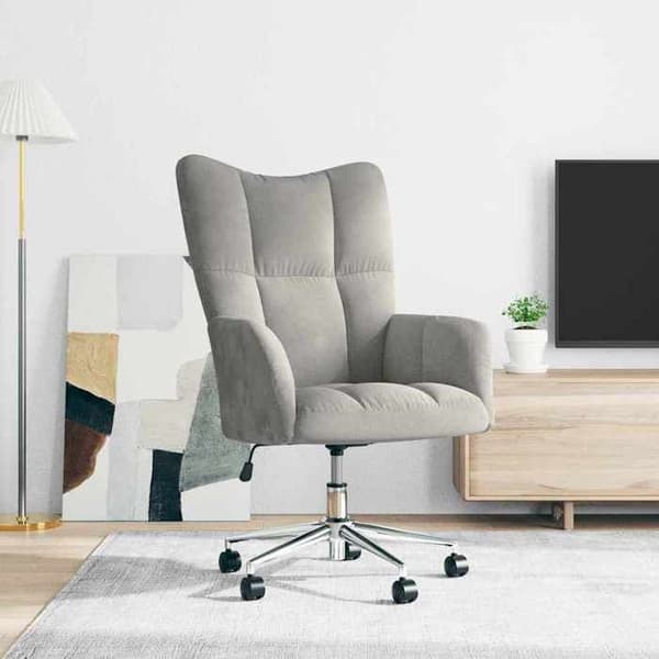 Maison Exclusive - Ljusgrå Velour Relaxstol