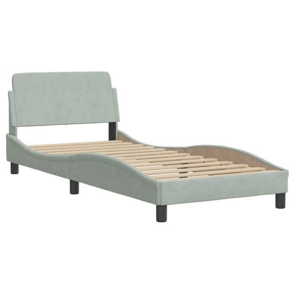 Maison Exclusive - Dover vaaleanharmaa sänky patjalla 90x200 cm sametti