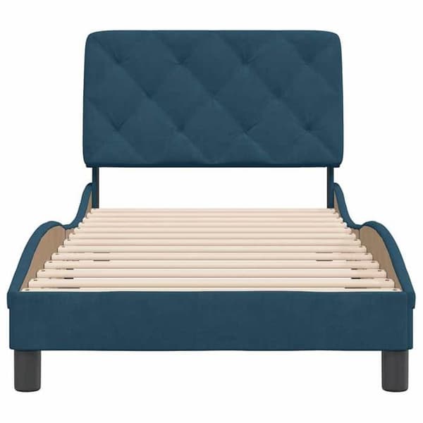 Maison Exclusive - Sängram utan madrass blå 90x200 cm sammet
