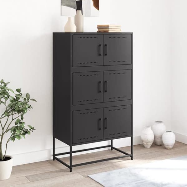 Maison Exclusive - Buffé svart 68,5x38,5x123,5 cm stål