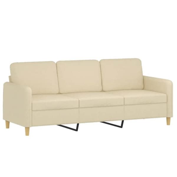 Maison Exclusive - Sæt af 3 sofaer med cremefarvede puder i stof