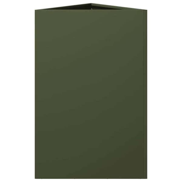 Maison Exclusive - Triangulär olivgrön kruka 50x43x75 cm i stål